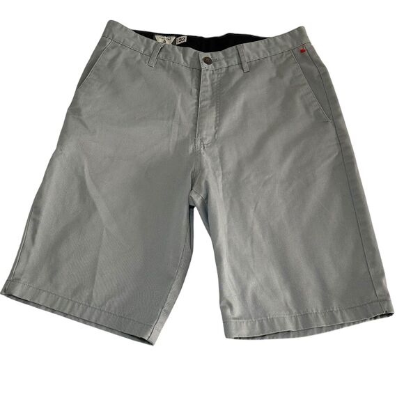 Volcom Chino Khakis Shorts Men's 32 Gray Flat Front Casual Preppy Skateboarding - Picture 1 of 3